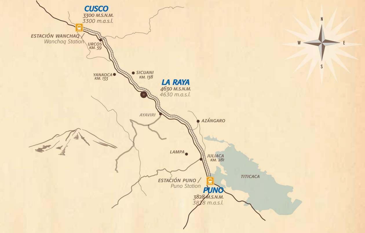 Perurail Titicaca Train 1 peru rail titicaca train map