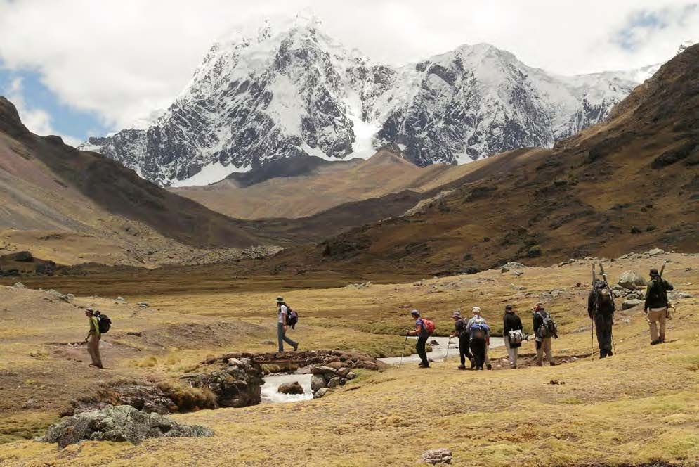 A beautiful mountain view trekking to Rainbow Mountain Peru