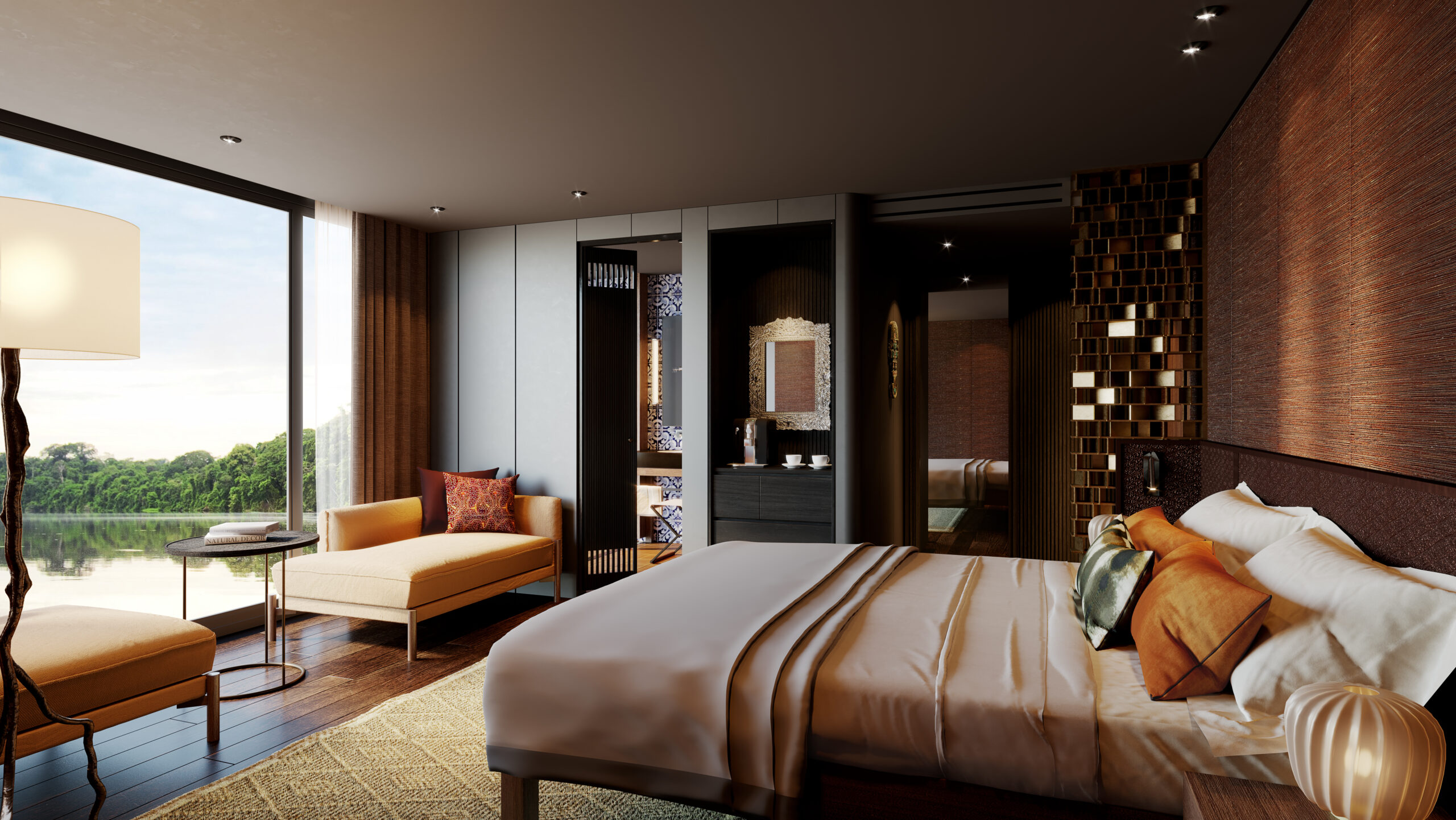 Explore The Peruvian Amazon With Aqua Expeditions’ New Vessel 2 AquaNera Cabin daybed scaled