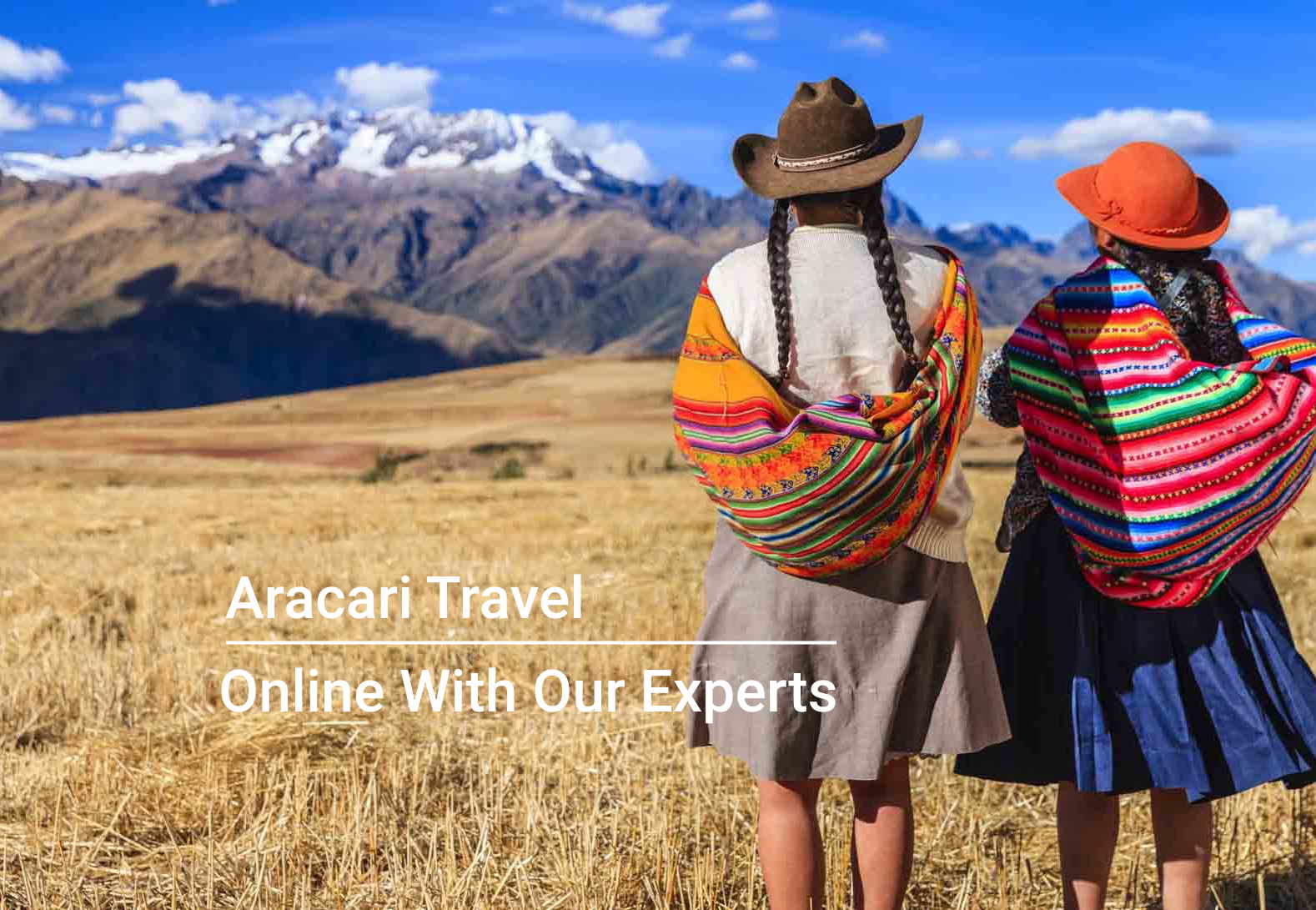 two women wearing typical andean textile clothing