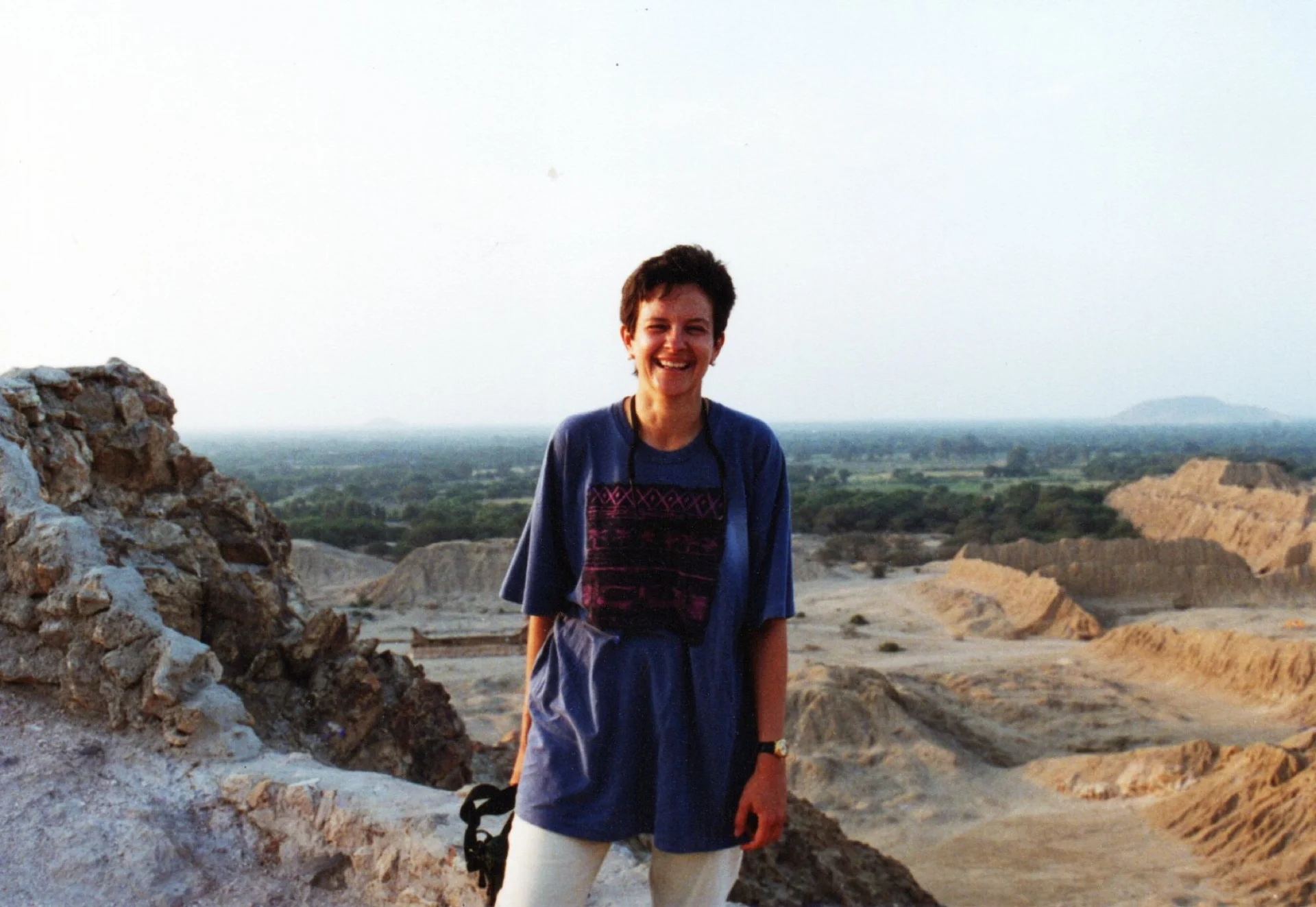 Marisol at the site of Túcume, 1996